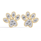 WOKE™ 0.28 CT  Lab grown paw earrrings in 14k Gold