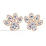 WOKE™ 0.28 CT  Lab grown paw earrrings in 14k Gold