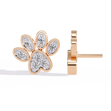 WOKE™ 0.28 CT  Lab grown paw earrrings in 14k Gold