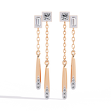 WOKE™ 0.58 CT  Lab grown diamond dangler earrrings in 14k Gold