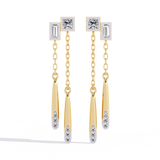 WOKE™ 0.58 CT  Lab grown diamond dangler earrrings in 14k Gold