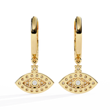 WOKE™ 0.58 CT  Lab grown evil eye earrrings in 14k Gold