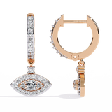WOKE™ 0.58 CT  Lab grown evil eye earrrings in 14k Gold