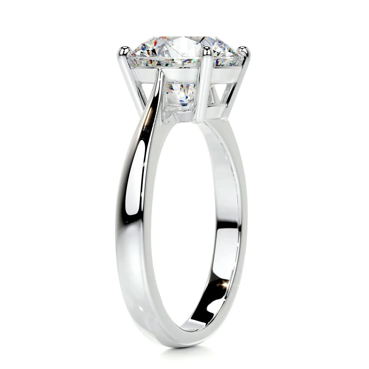 2 carat round moissanite ring | Moissanite ring in 14K gold and silver | GRA certified moissanites