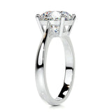 2 carat round moissanite ring | Moissanite ring in 14K gold and silver | GRA certified moissanites