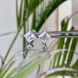 2 carat Moissanite ear studs with round drop| 925 sterling silver | GRA certified