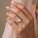 1 CT Round Moissanite Ring in 9K Gold/925 Silver |WOKE