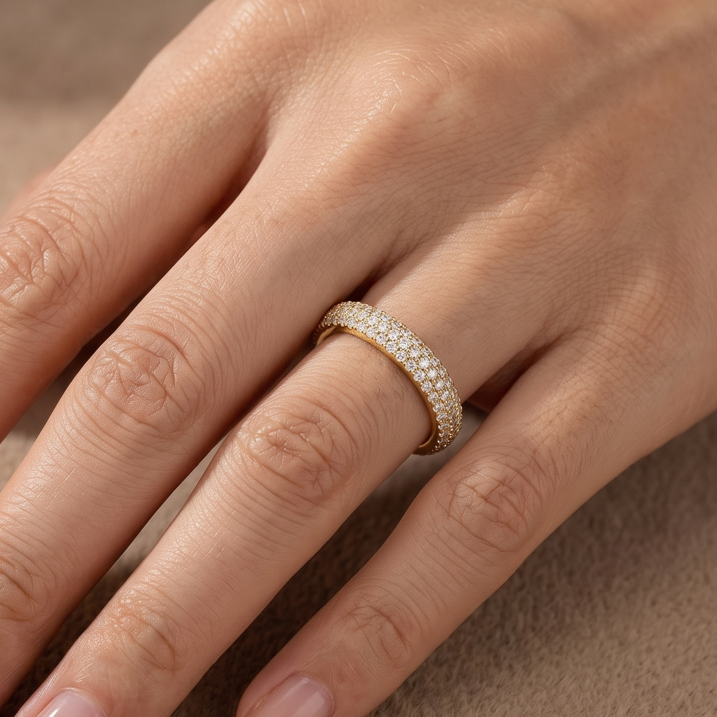0.735 CT Round Moissanite Ring in 9K Gold/925 Silver |WOKE