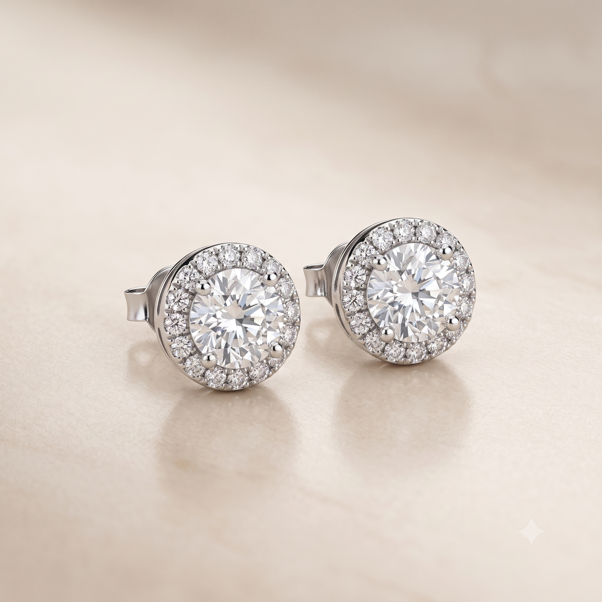 1 CT Round Moissanite Studs in 9K Gold/925 Silver |WOKE