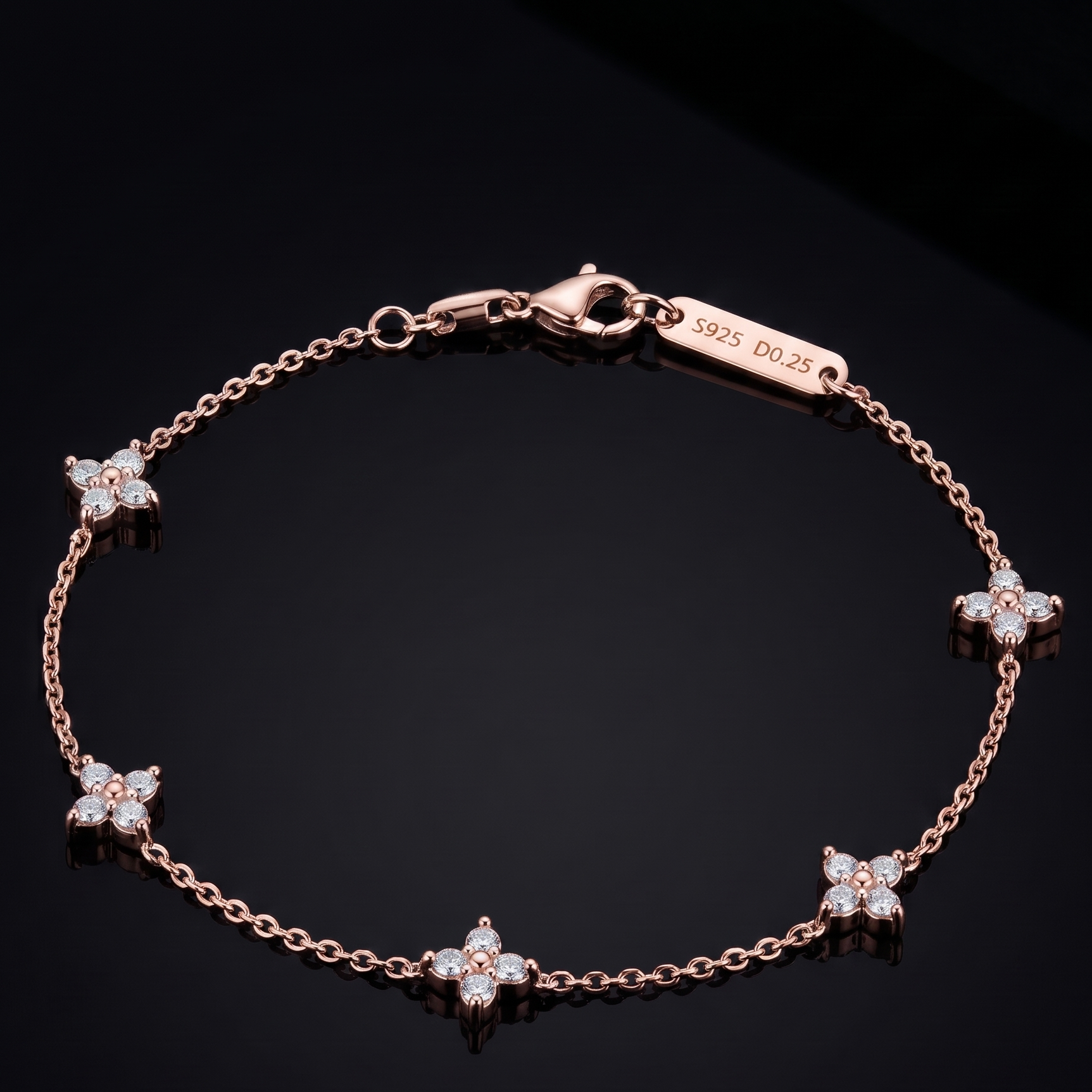 0.6 CT Moissanite Bracelet in 9K Gold/925 Silver |WOKE