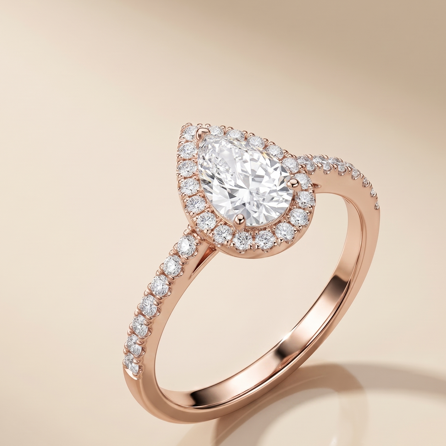 1 CT Pear Cut Moissanite Ring in 9K Gold/925 Silver |WOKE