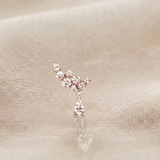 2 CT Round and Pear Earrings in 925 Silver/9K Gold