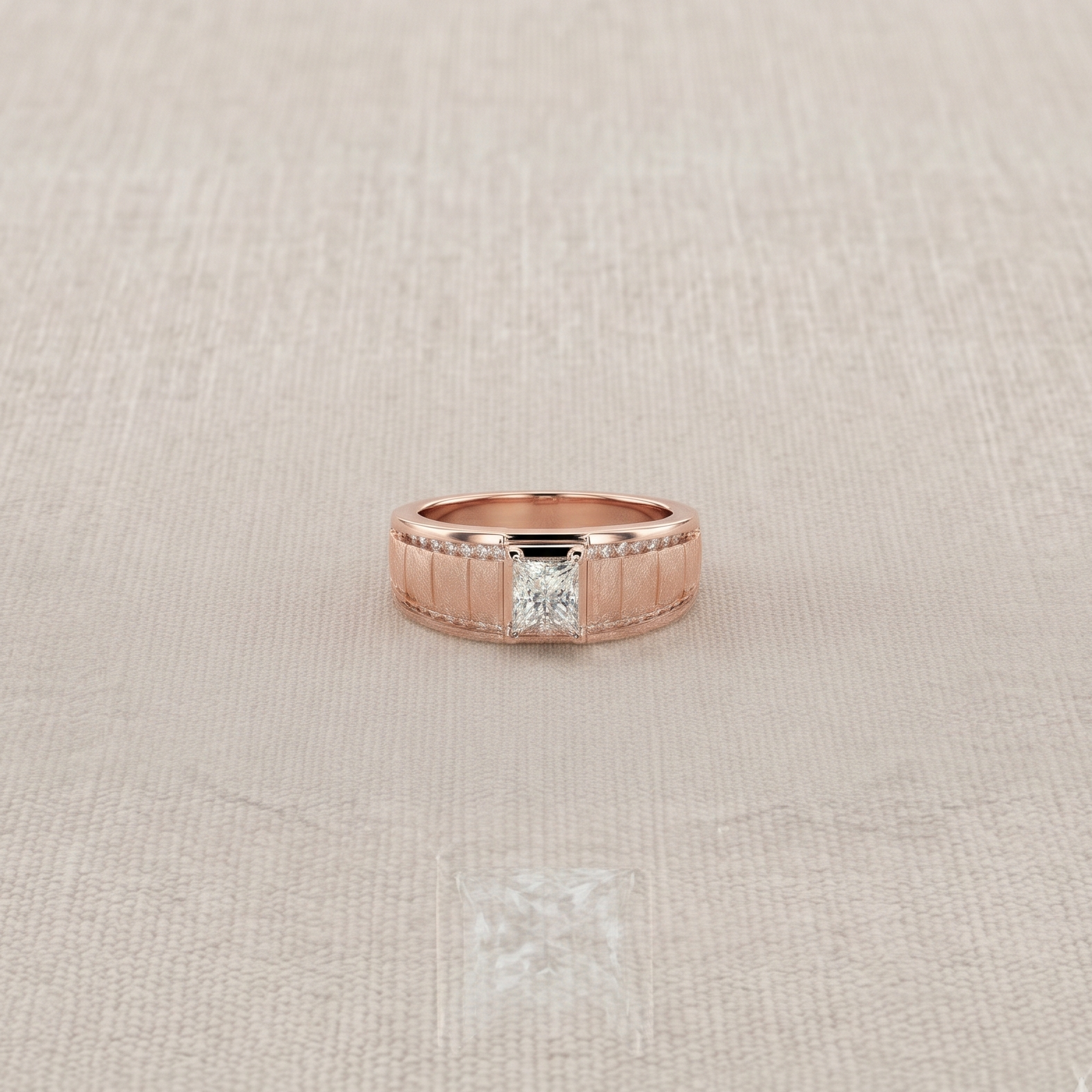 1 CT Princess Cut Lab Grown Diamond Ring in 9K/14K Gold