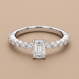 3 CT Radiant Cut Moissanite Ring in 9K Gold/925 Silver |WOKE