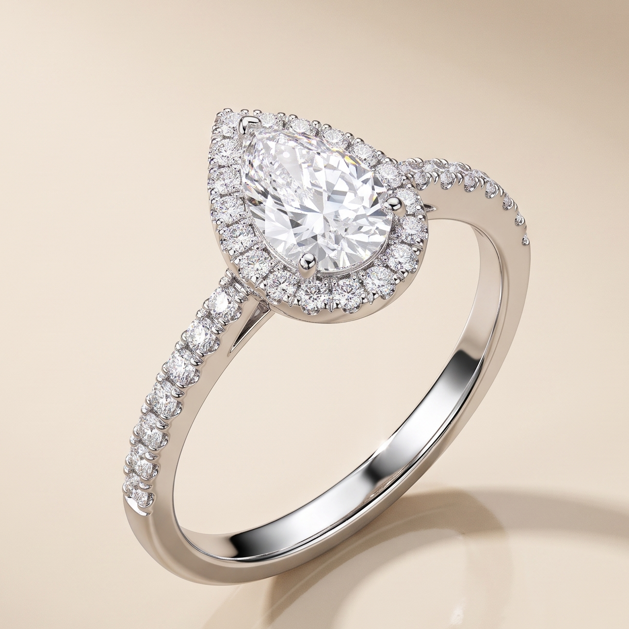 1 CT Pear Cut Moissanite Ring in 9K Gold/925 Silver |WOKE