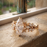 2.2 CT Marquise Cut Lab Grown Diamond Ring in 9K Gold/14K Gold |WOKE
