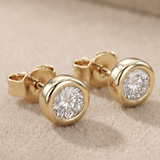 0.8 CT Round Moissanite Studs in 9K Gold/925 Silver |WOKE