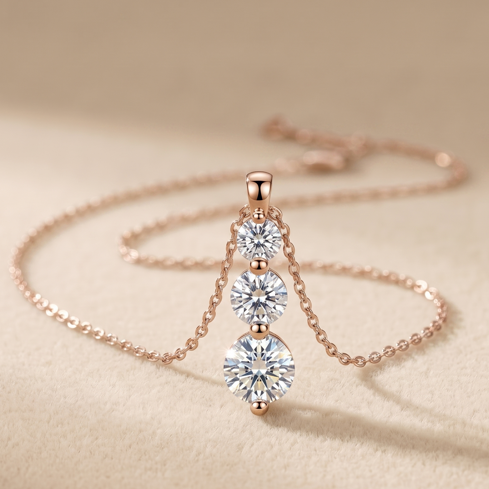 1.14 CT Round Moissanite Pendant in 9K Gold/925 Silver |WOKE