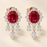 Lab Grown Rubies & Moissanite studs in 925 Silver |WOKE