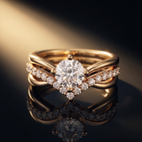 3.661 CT Round Lab Grown Diamond Ring in 9K Gold/14K Gold
