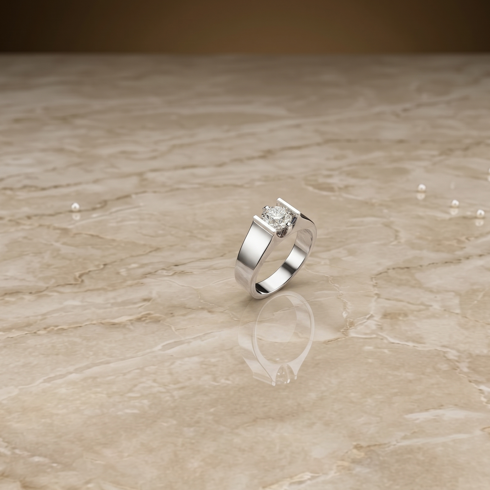 1 CT Round Brilliant Cut Lab Grown Diamond Ring in 9K/14K Gold