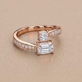 1.65 CT Emerald Cut Ring in 9K Gold/925 Silver |WOKE