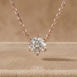 0.5 CT Round Moissanite Pendant in 9K Gold/925 Silver |WOKE