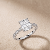 2 CT Radiant Cut Moissanite Ring in 9K/14K Gold |WOKE