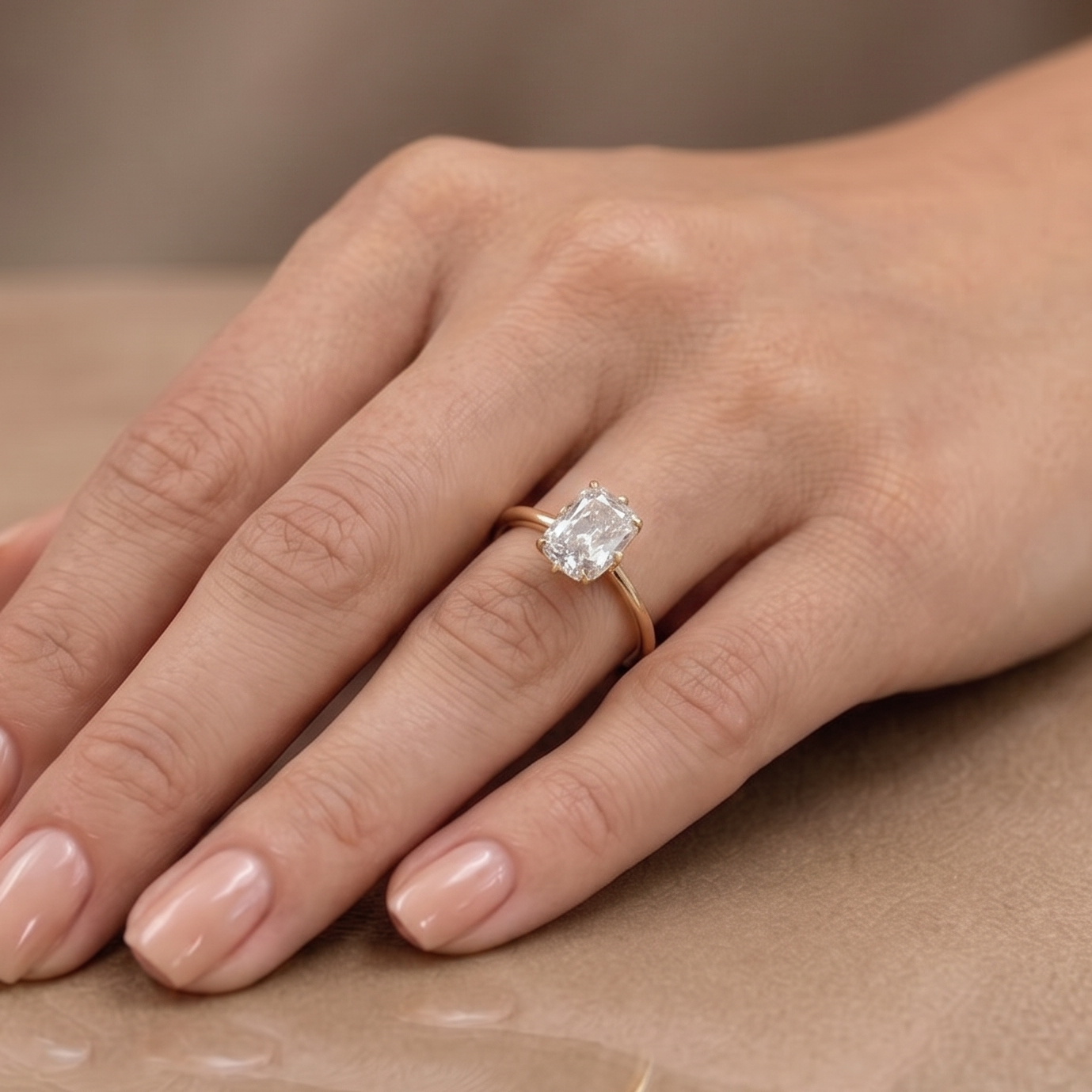 3 CT Old Mine Cut Moissanite Ring in 9K Gold/925 Silver |WOKE