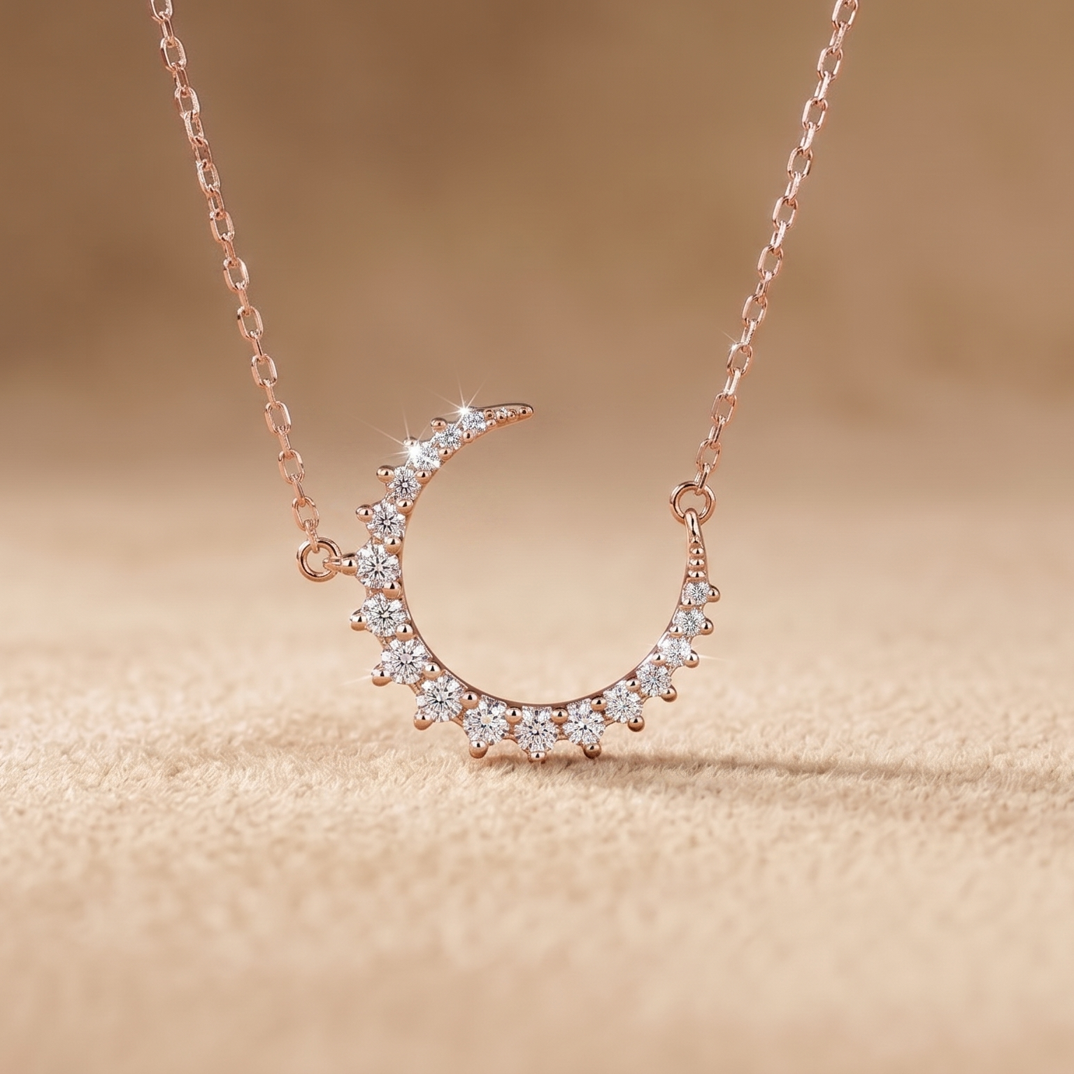 0.164 CT Round Moissanite Pendant in 9K Gold/925 Silver |WOKE