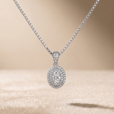 3 CT Round & Oval Moissanite Pendant in 9K Gold/925 Silver |WOKE