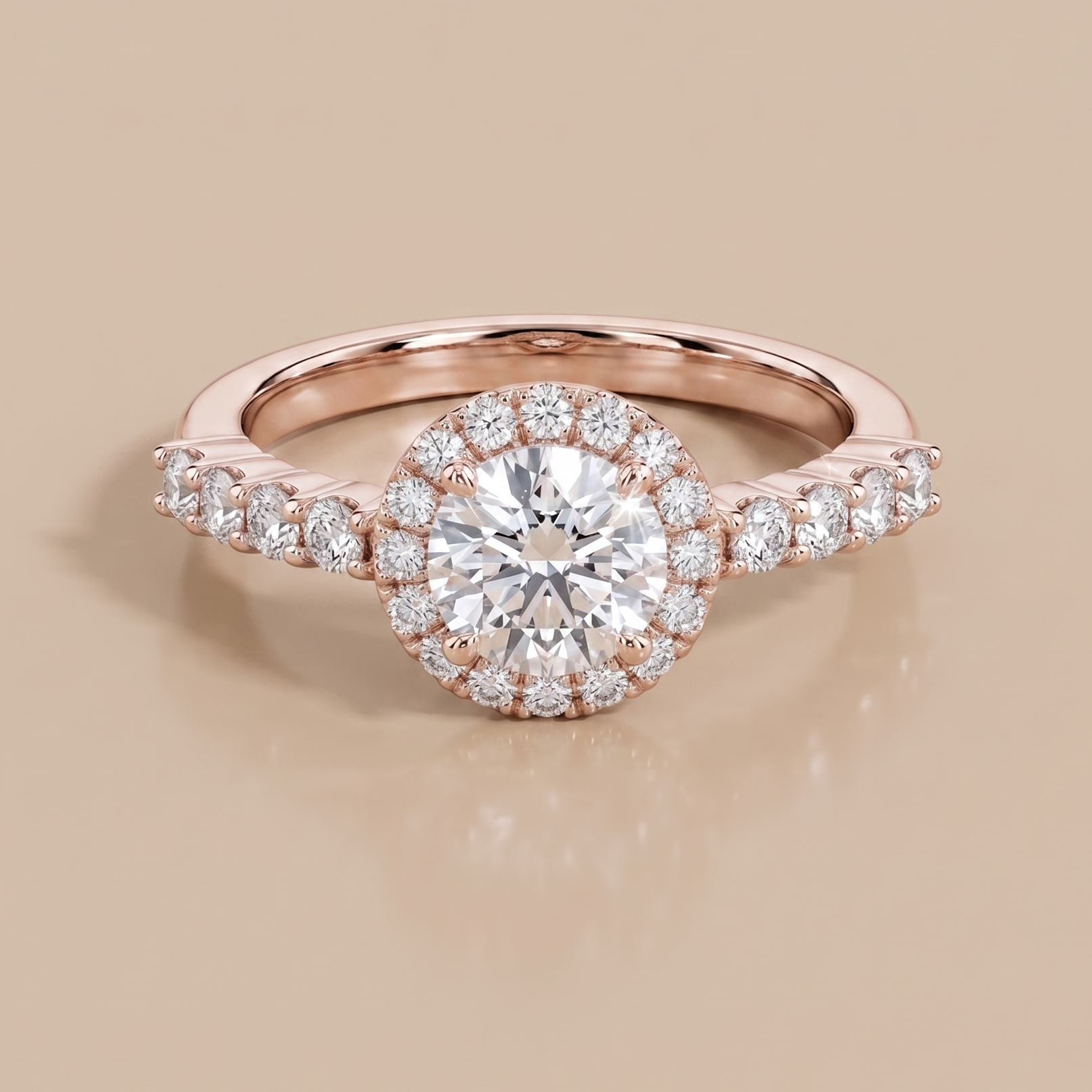 1.36 CT Ring Round Moissanite Ring in 9K Gold/925 Silver |WOKE