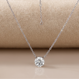 3 CT Round Moissanite Pendant in 9K Gold/925 Silver |WOKE