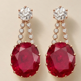 Lab Grown Rubies & Moissanite studs in 925 Silver |WOKE