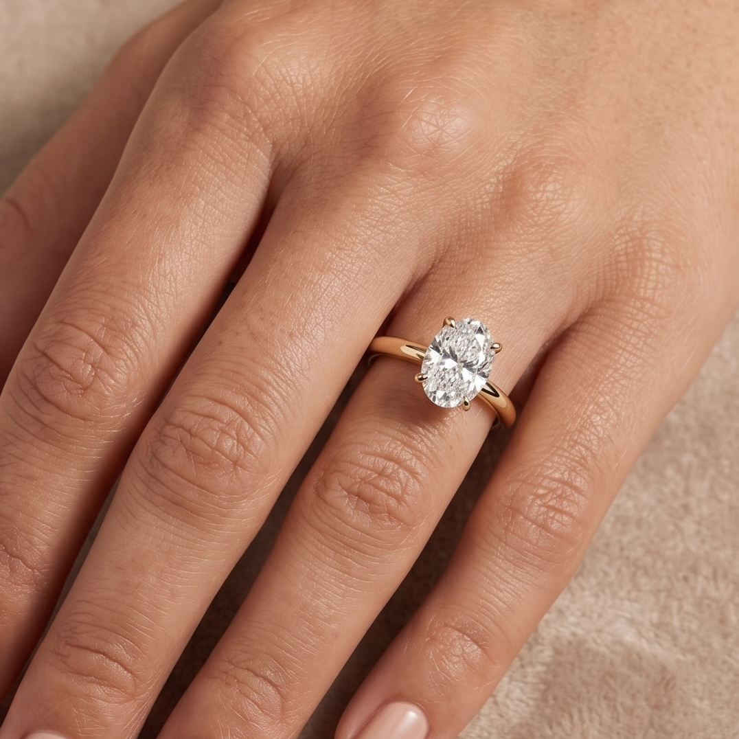 2 CT Oval Moissanite in 9K Gold/925 Silver |WOKE
