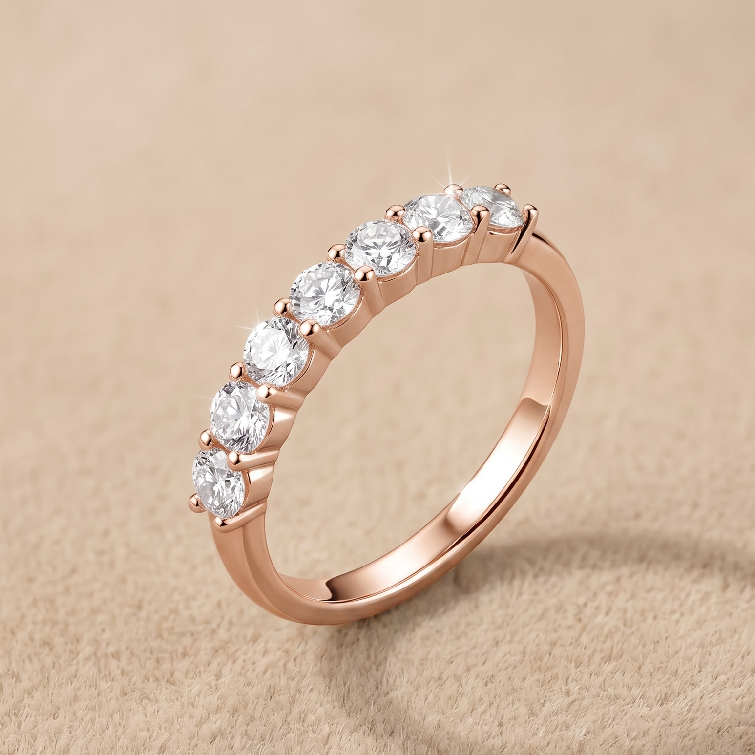 0.7 CT Round Moissanite Ring in 9K Gold/925 Silver
