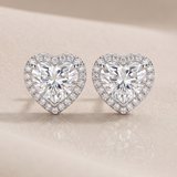 1 CT Heart Moissanite Studs in 9K Gold/925 Silver |WOKE