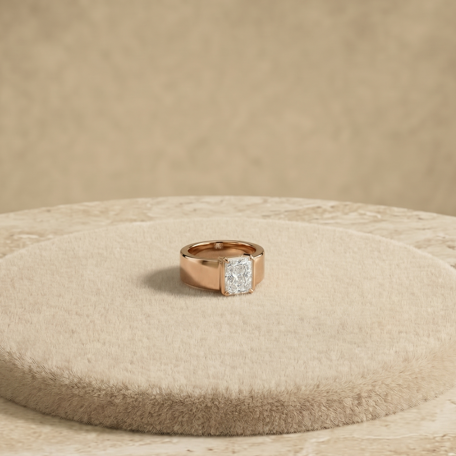 3 CT Radiant Cut Lab Grown Diamond Ring in 9K/14K Gold