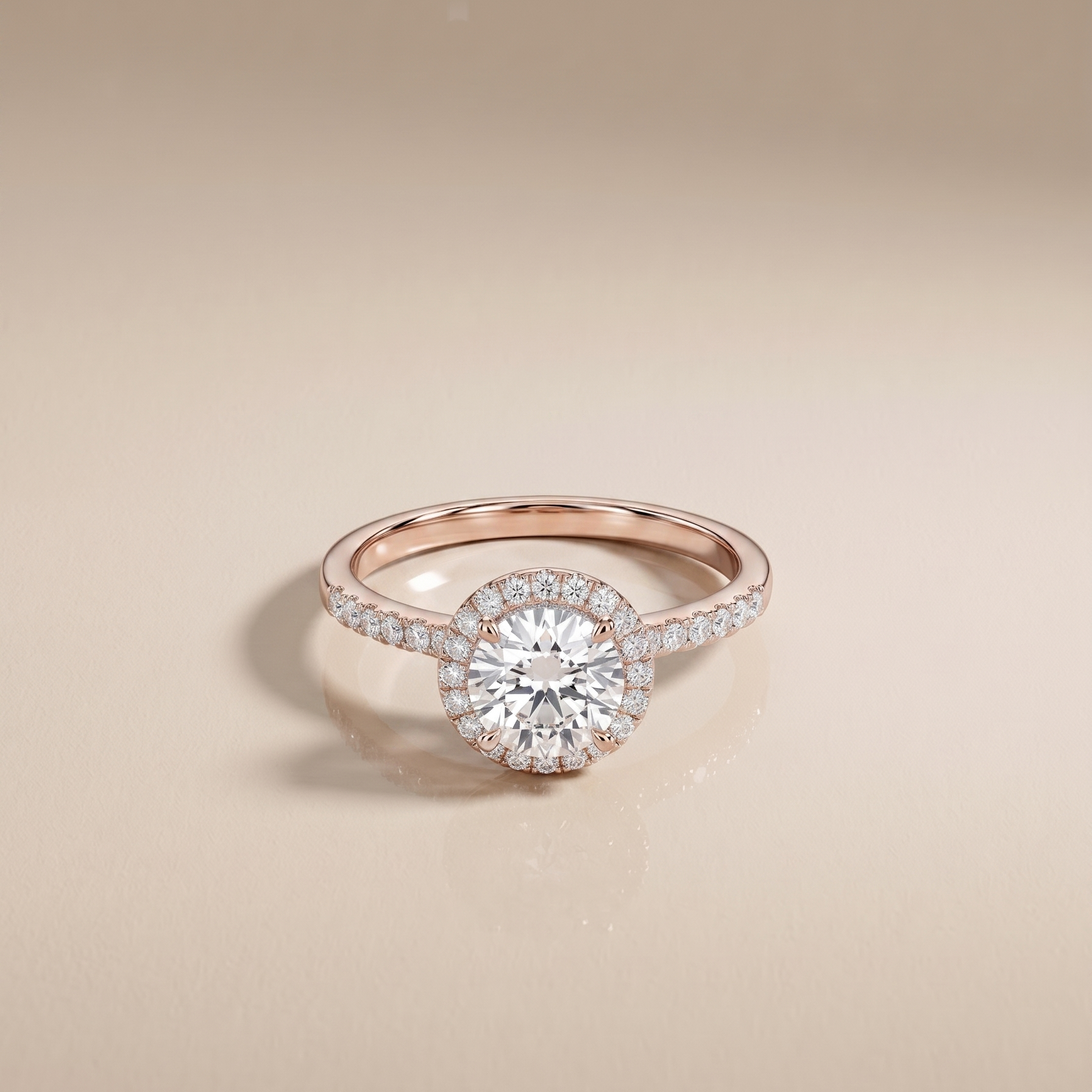 1 CT Round Moissanite Ring in 9K Gold/925 Silver |WOKE