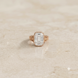 3 CT Old Mine Cut Moissanite Ring in 9K Gold/925 Silver