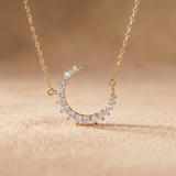 0.164 CT Round Moissanite Pendant in 9K Gold/925 Silver |WOKE
