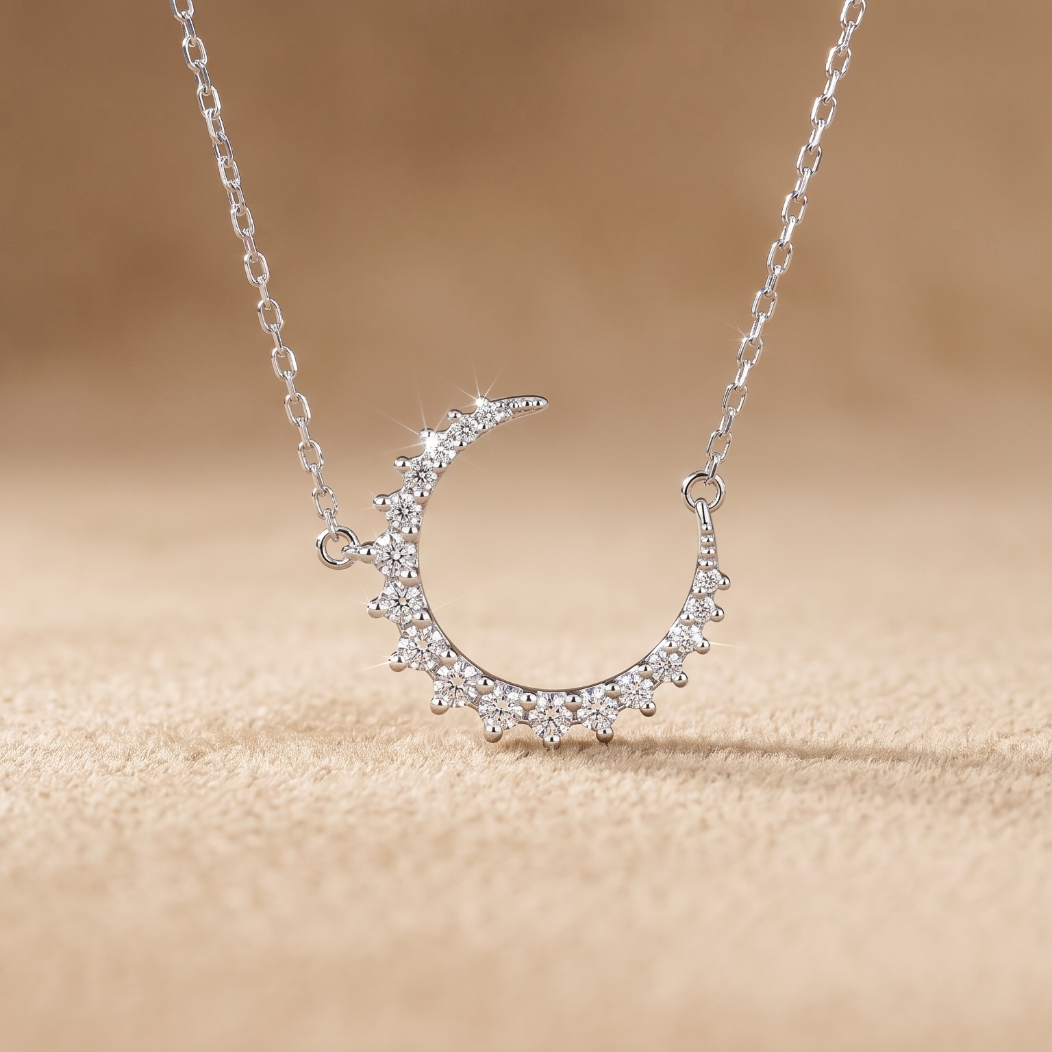 0.164 CT Round Moissanite Pendant in 9K Gold/925 Silver |WOKE