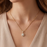 3 CT Round & Oval Moissanite Pendant in 9K Gold/925 Silver |WOKE