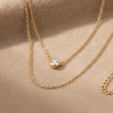 1 CT Round Moissanite Pendant in 9K Gold/925 Silver |WOKE