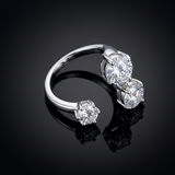 2.5 CT Round Moissanite Ring in 9K Gold/925 Silver