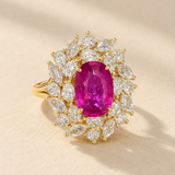 3 CT Lab Ruby Ring in 9K/14K Gold |WOKE