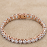 5 MM Portugese Cut Moissanite Bracelet in 9K Gold/925 Silver |WOKE
