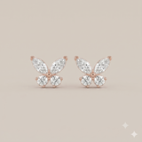 2.4 CT Round & Marquise Moissanite Studs in 9K Gold/925 Silver |WOKE