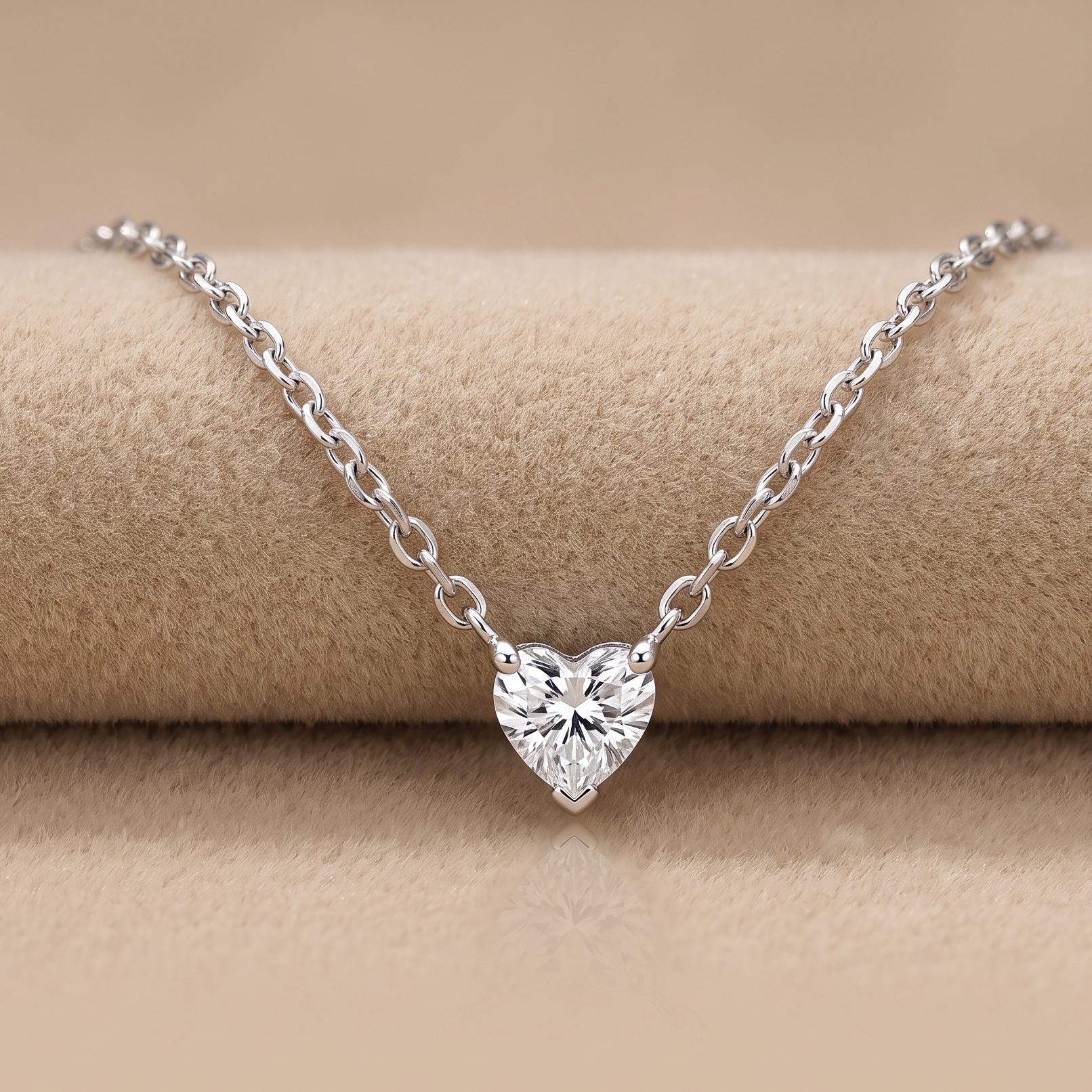 0.3 CT Heart Moissanite Pendant in 9K Gold/925 Silver |WOKE
