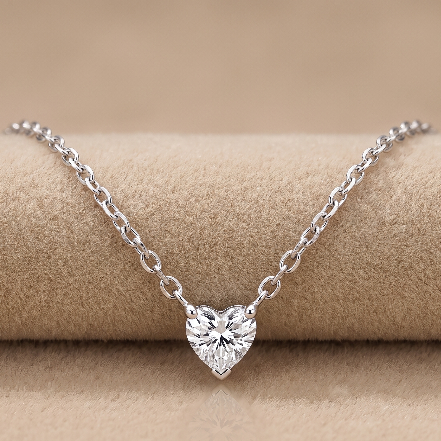 0.5 CT Heart Shape Moissanite Pendant in 9K Gold/925 Silver |WOKE